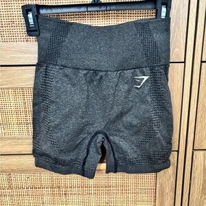 Gymshark Black/Charcoal Seamless High-Rise Workout Bike Shorts